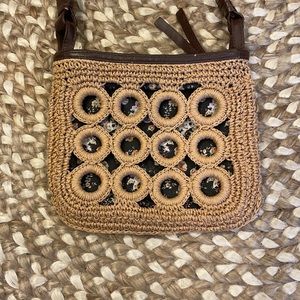 Free People vintage boho straw crossbody bag